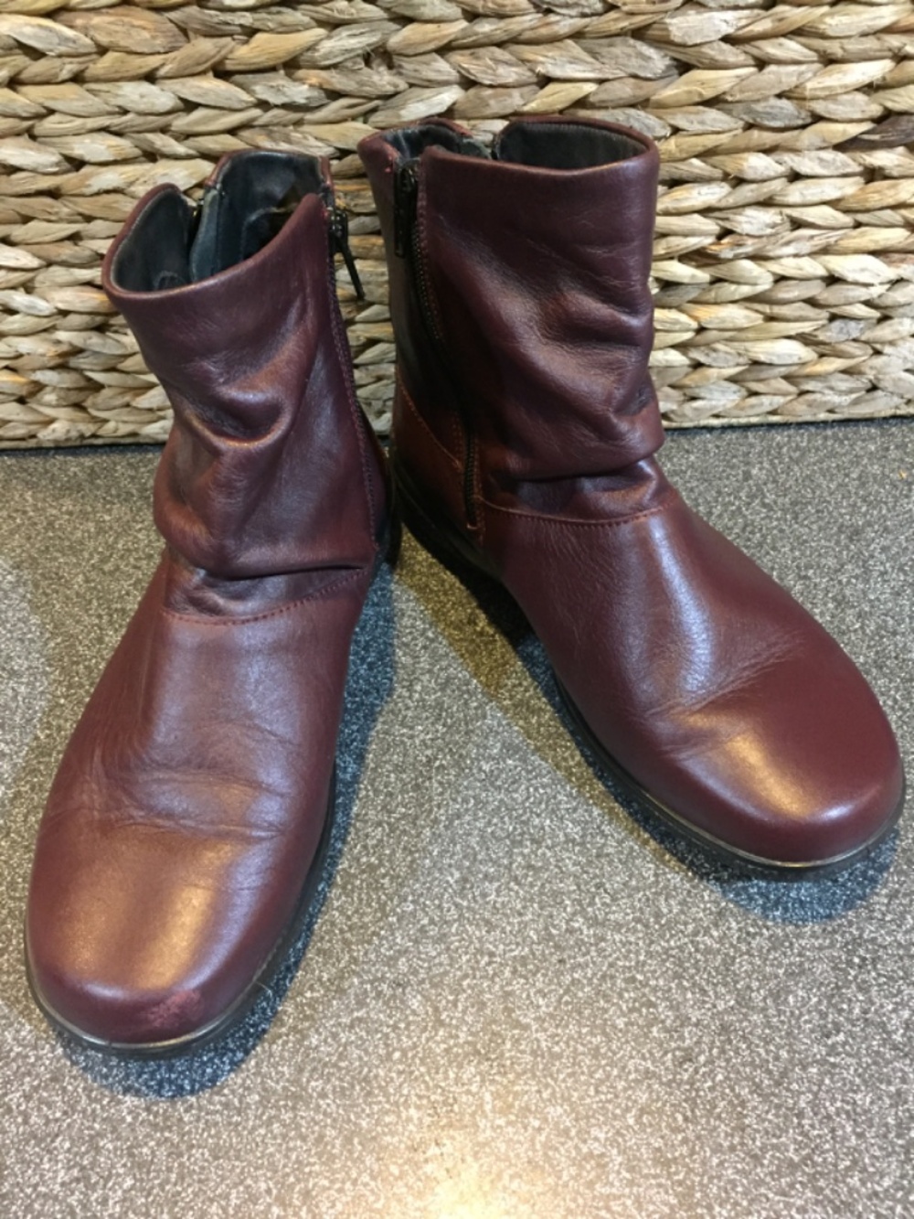 Hotter Burgundy Zip Ankle Boots - Picture 4 of 13